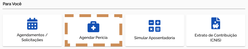 Botão Agendar Perícia Meu INSS