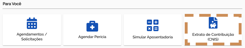 Botão Extrato de Contribuição CNIS